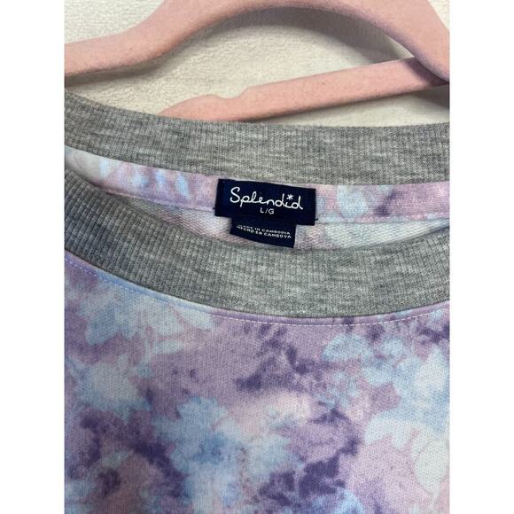 Splendid 2 Piece Tie Die Sweatshirt/Sweatpants Matching Set Size LG Comfy Cozy - Picture 4 of 5